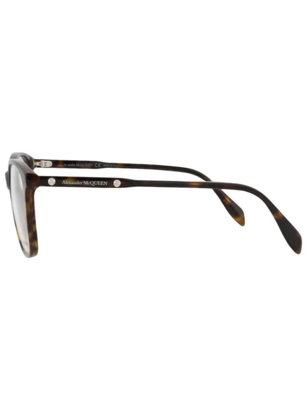 New Alexander McQueen Womens Square/Rectangle Havana Havana Transparent Fashion
